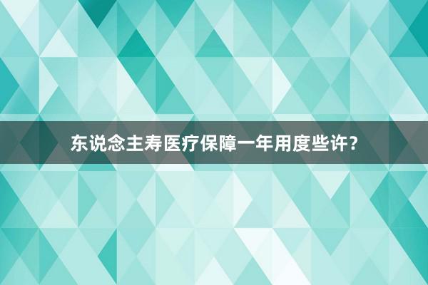 东说念主寿医疗保障一年用度些许？