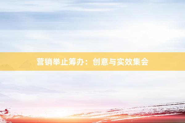 营销举止筹办:创意与实效集会